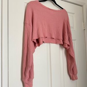Aritzia TNA Waffle Knit Crop Sweater